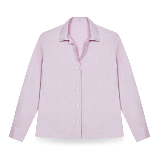 Lido Cotton Cashmere Button Cuff Shirt in Mauve