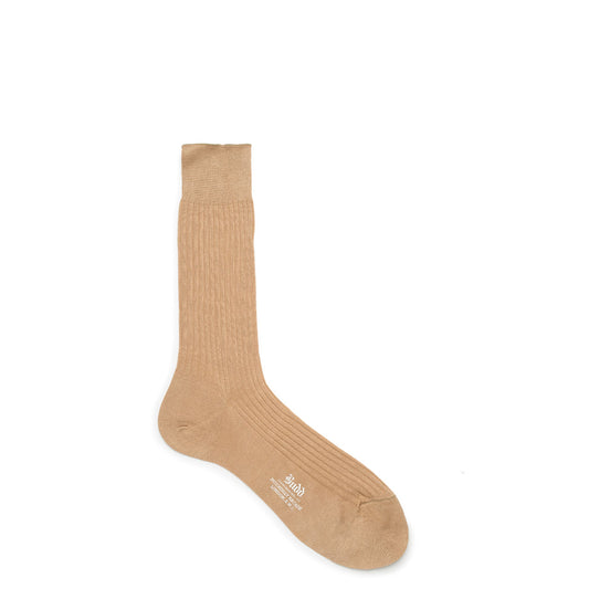 Plain Cotton Short Socks in Light Khaki