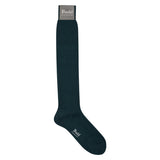 Cashmere and Silk Long Socks in Forest Green