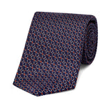 Looping Foulard Silk Tie in Navy