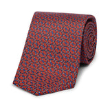 Looping Foulard Silk Tie in Red