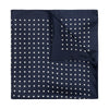 Medium Spot Silk Pocket Square in Navy and White