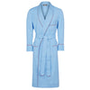 Plain Cotton Poplin Dressing Gown in Sky Blue with Red Trim