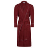 Plain Cotton Poplin Dressing Gown in Wine with White Trim