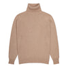 Plain Cashmere Roll Neck Jumper in Linen