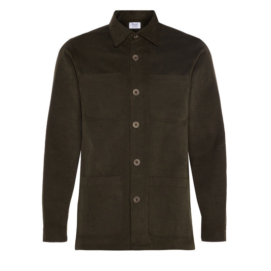 Cotton Twill Chore Jacket in Dark Green