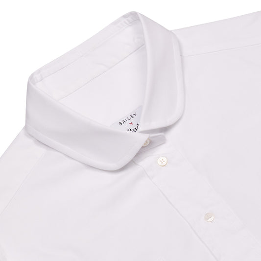 Penny Long Sleeve Plain Cotton Blouse in White