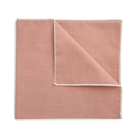 Plain Batiste Cotton Pocket Square in Peach