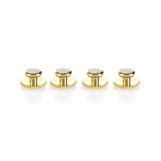 Rhodium and Mother of Pearl Dress Studs