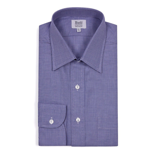 Prince of Wales Fine Twill Shirt in Royal Blue
