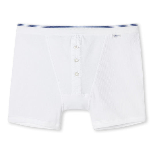 Plain Cotton Schiesser Traditional Boxer in White