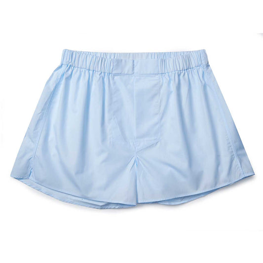 Plain Cotton Chairman Boxer Shorts in Sky Blue
