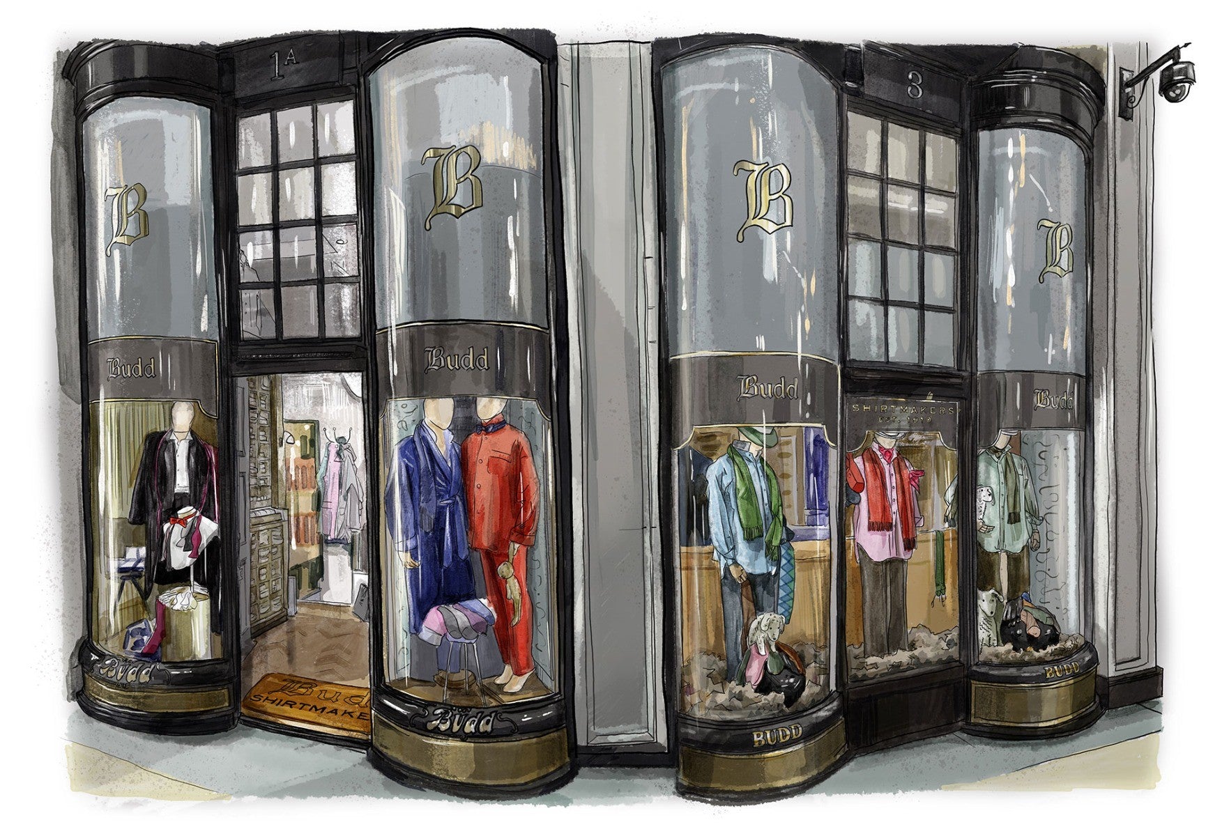 Illustrated image of Budd Shirtmakers menswear store