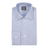 Tailored fit button cuff exclusive Budd stripe shirt in sky blue