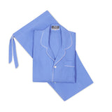 Men's linen pyjamas in blue lagoon