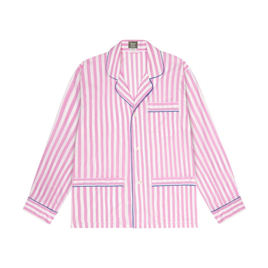 Tailored Fit Striped Batiste Pyjamas in Pink and Royal