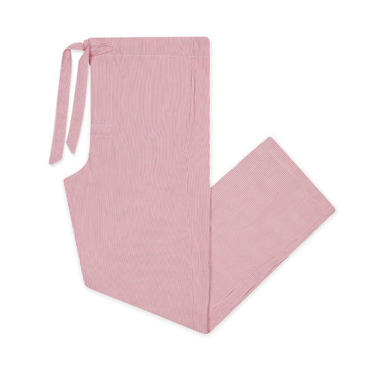 Tailored Fit Stripe Cotton Pyjamas in Red Trousers