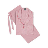 Tailored Fit Stripe Cotton Pyjamas in Red