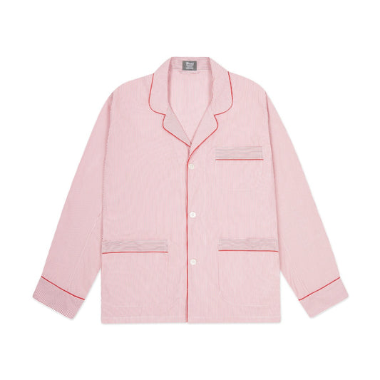 Tailored Fit Stripe Cotton Pyjamas in Red
