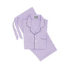 Tailored fit cotton poplin pyjamas in lilac