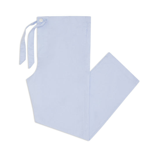 Tailored Fit Plain Batiste Pyjamas in Sky and Navy Bottoms