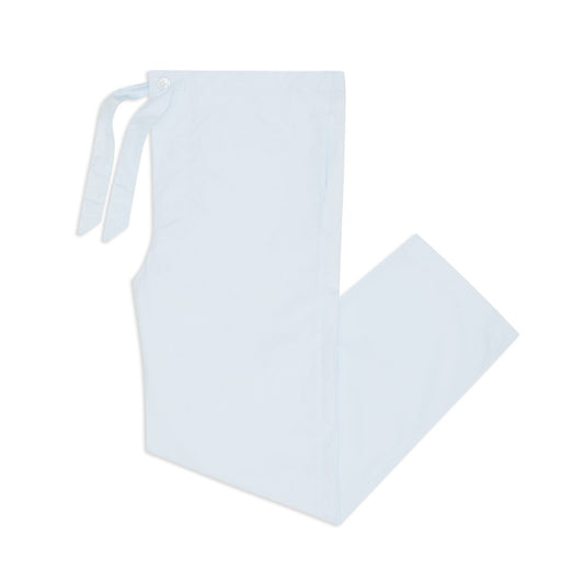 Tailored Fit Plain Cotton Pyjamas in Sky and Navy Bottoms