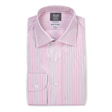 Tailored fit exclusive Budd stripe shirt in pale pink