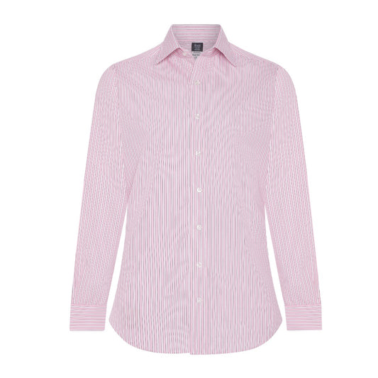 Exclusive Budd Stripe Tailored Fit Shirt in Pink