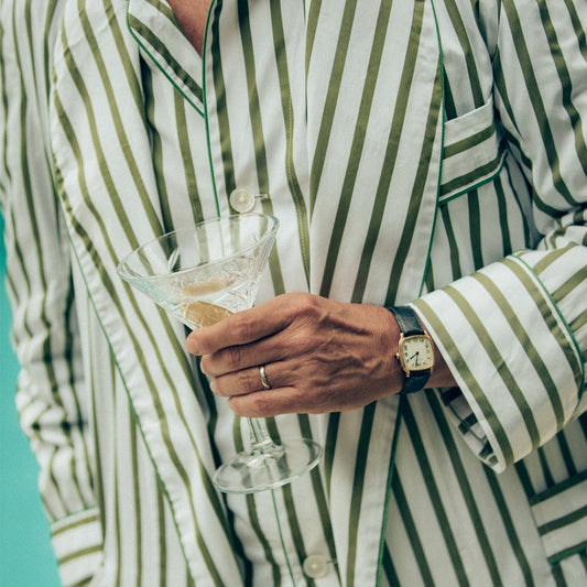 WM Brown Cocktail Stripe Dressing Gown