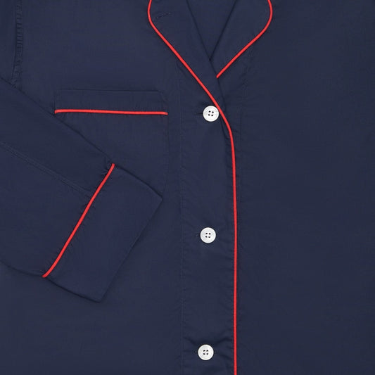 Tommy pyjamas in navy and red cuff detail