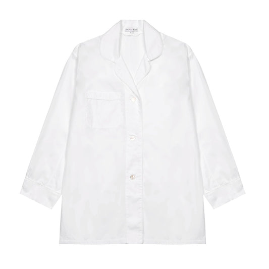 Tommy Plain Poplin Pyjamas in White Top