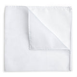 Plain Batiste Cotton Pocket Square in White