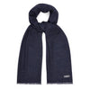 Wool and silk donegal scarf in navy
