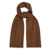 Wool and silk donegal scarf in tobacco brown